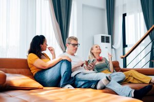 A home ventilation system is designed to manage the flow of air inside a house.